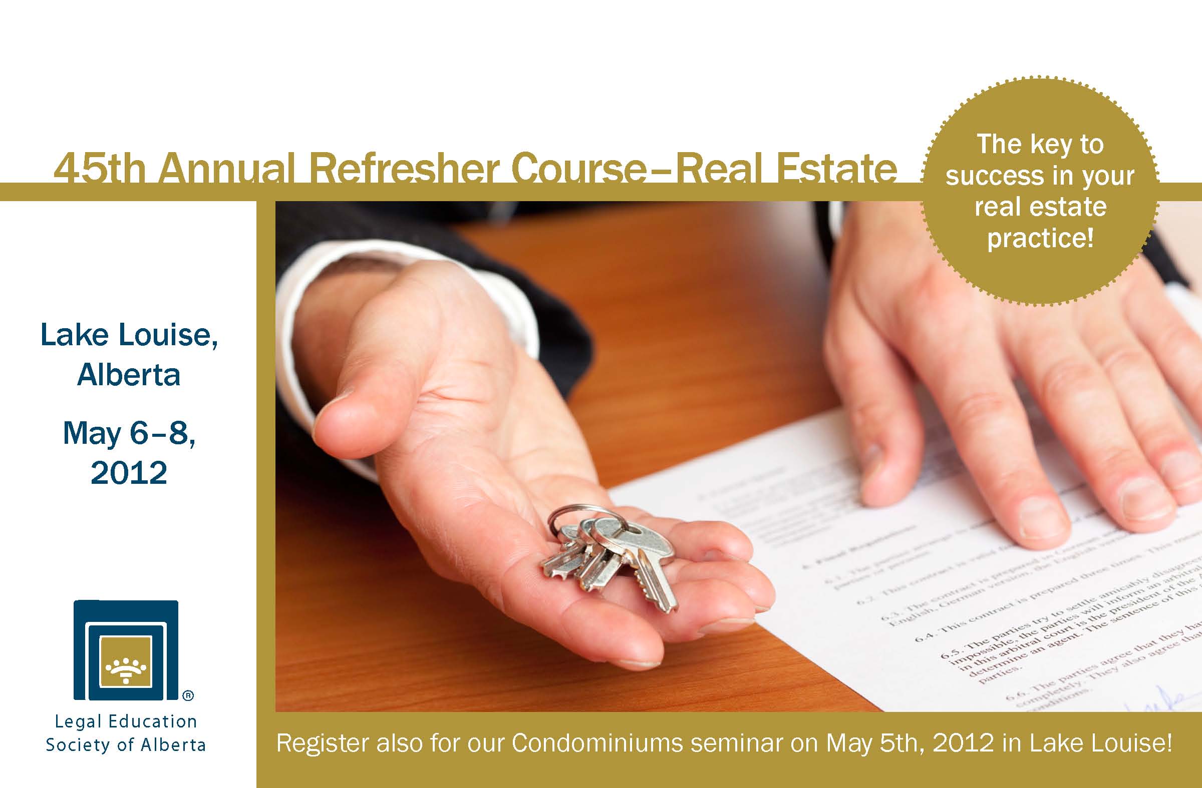 Save the Date for our 45th Annual Refresher CourseReal Estate! LESA